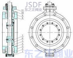 氣動不銹鋼法蘭蝶閥結(jié)構(gòu)圖